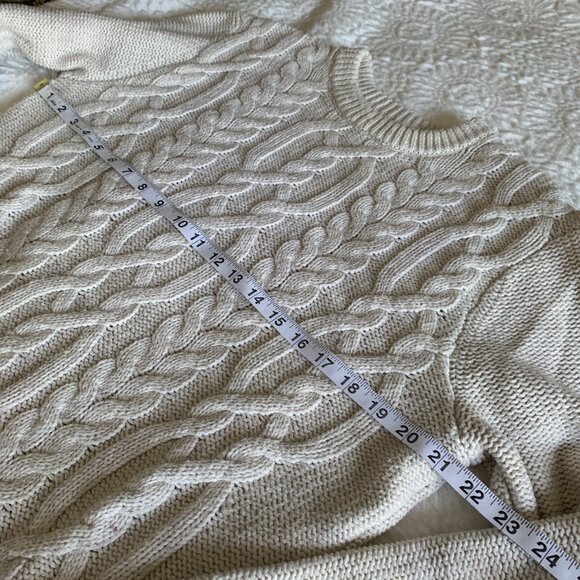 Old Navy Cream Cable Knit Sweater Men's Sz M - Picture 11 of 13
